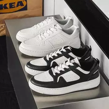 Мужская повседневная обувь, дышащая черно-белая модная спортивная обувь, обувь для досок 39 белый