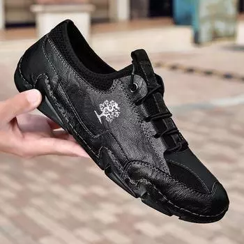 Мужская повседневная обувь, дышащая обувь для активного отдыха, мужская удобная легкая мужская обувь, классические фирменные кожаные туфли, повседневные кроссовки, большой размер 38-47 43