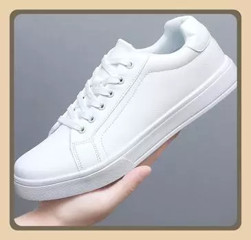 Мужская повседневная обувь, дышащие белые кроссовки, модные теннисные туфли для вождения, прогулок, мужские туфли на плоской подошве для скейтбординга 39 белый