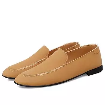 Мужская повседневная обувь, дышащие кожаные мокасины, деловая офисная обувь, мужские мокасины для вождения, удобные туфли без застежек, британский комфорт 37