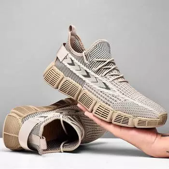 Мужская повседневная обувь Дышащие летающие тканые кроссовки 39 чёрный