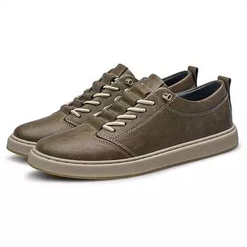 Мужская повседневная обувь, дышащие высококачественные мужские кроссовки в британском стиле, мужские туфли на шнуровке из натуральной кожи, размер 37-47 37