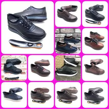 Мужская повседневная обувь из 100% натуральной кожи. Удобная легкая ортопедическая обувь.