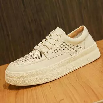 Мужская повседневная обувь из искусственной кожи на платформе для мужчин 2024 года, удобные мокасины, деловая, социальная, модная обувь для отдыха на природе 39 бежевый