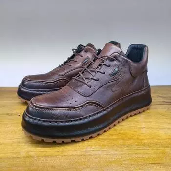 Мужская повседневная обувь из коровьей кожи, все мужские кроссовки из натуральной кожи, рабочая обувь для отдыха на природе 39