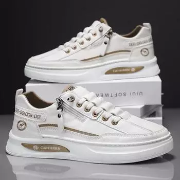 Мужская повседневная обувь из кожи, кроссовки 2025 года, летние, для скейтбординга, спорта на открытом воздухе, пешего туризма, роскошные дизайнерские туфли для тенниса, бега, мокасины на платформе 39 бежевый
