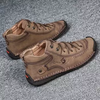 Мужская повседневная обувь из кожи ручной работы, зимняя обувь с мехом, мужские мокасины, удобная прогулочная обувь, мужская обувь на плоской подошве, горячая распродажа, мокасины 39 коричневый