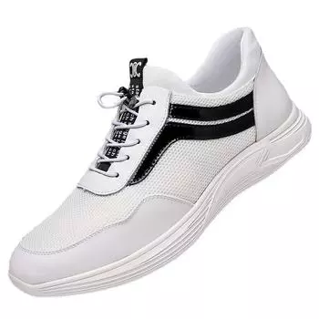 Мужская повседневная обувь из натуральной кожи, увеличивающая рост, прочная подошва, дышащая спортивная обувь, модные водонепроницаемые мужские кроссовки 38