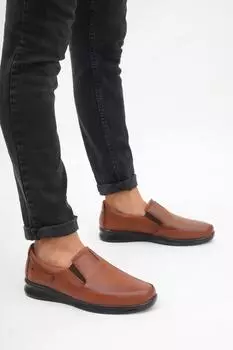 Мужская повседневная обувь из натуральной кожи светло-коричневого цвета