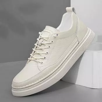 Мужская повседневная обувь из натуральной кожи, легкие кроссовки, дышащая спортивная обувь, универсальная обувь для скейтбординга и треккинга 38