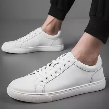 Мужская повседневная обувь из натуральной кожи, легкая мужская обувь для скейтборда, кроссовки класса люкс, дорожные теннисные туфли Masculino Vulcanize 38