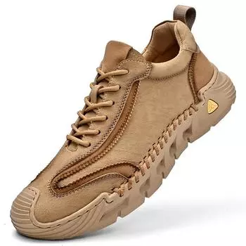 Мужская повседневная обувь из натуральной кожи ручной работы, удобные и дышащие мокасины, мужские деловые туфли на плоской подошве 38 коричневый