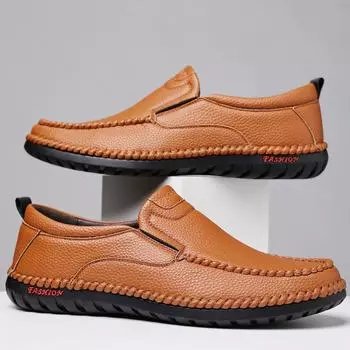 Мужская повседневная обувь из натуральной кожи, дышащие туфли на плоской подошве, модная мужская офисная обувь, обувь ручной работы с мягкой подошвой 38