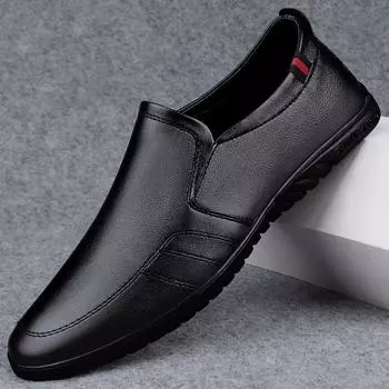 Мужская повседневная обувь из натуральной кожи, туфли без застежек с круглым носком, мужские ботинки с мягкой подошвой, дизайнерская обувь для мужчин, формальные туфли-оксфорды, размер 37-47 37