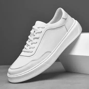 Мужская повседневная обувь из натуральной кожи, удобные кроссовки для отдыха, легкие прогулочные мужские вулканизированные туфли, новая обувь для скейтборда 38