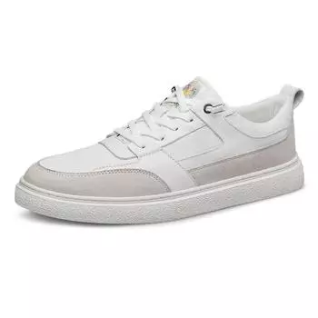 Мужская повседневная обувь из натуральной кожи, модный дизайн, универсальная обувь на плоской подошве, спортивная повседневная обувь, мягкая подошва, удобная 37 бежевый