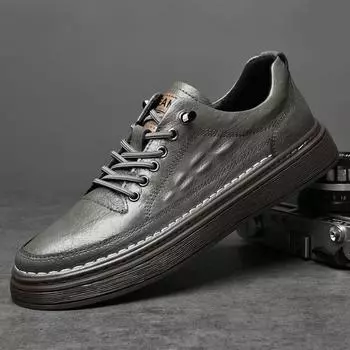 Мужская повседневная обувь из натуральной кожи, модная, дышащая, кроссовки для ходьбы, мокасины, легкая, удобная, мужская обувь для тенниса Masculino 37