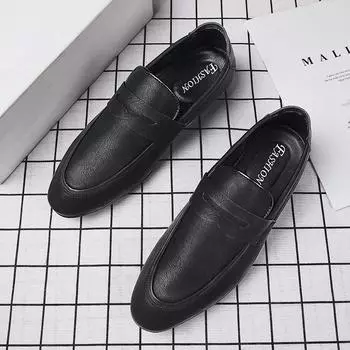 Мужская повседневная обувь из натуральной кожи, высококачественные мужские мокасины, дышащие мужские туфли для вождения без застежек, размер 38-44 38