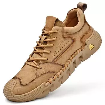 Мужская повседневная обувь из натуральной кожи ручной работы, удобные и дышащие мокасины, мужские деловые туфли на плоской подошве 38 коричневый