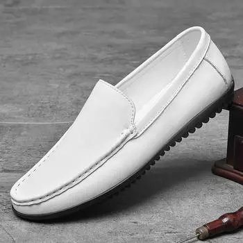 Мужская повседневная обувь из натуральной кожи, мужская обувь, офисная обувь, свадебные дышащие туфли для вождения, удобные мокасины 37