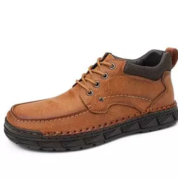 Мужская повседневная обувь из натуральной кожи, зимние теплые ботильоны из бархата, весна/осень, мужские полусапоги, мужские красные лоферы 38 чёрный