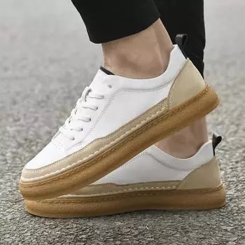 Мужская повседневная обувь из натуральной кожи, итальянская деловая обувь высокого качества, модные удобные мужские кроссовки с нескользящей подошвой для тенниса Masculino 37 чёрный