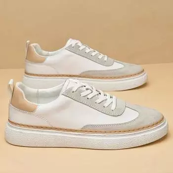 Мужская повседневная обувь из натуральной кожи, новые модные дышащие кроссовки для ходьбы, нескользящие спортивные туфли на шнуровке для мужчин, деловая обувь 36 чёрный