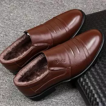 Мужская повседневная обувь из натуральной кожи и коровьей кожи, деловая кожаная обувь 42 чёрный