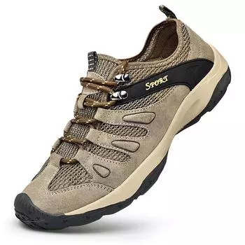 Мужская повседневная обувь из натуральной кожи большого размера, замшевая кожаная обувь, мужские кроссовки, дышащая уличная обувь, мужская прогулочная обувь для треккинга 38 чёрный