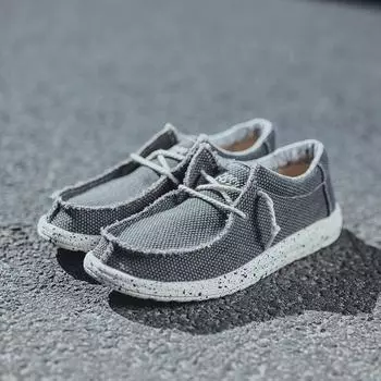 Мужская повседневная обувь из парусины, рабочая обувь из сетчатой ткани, дышащая, вулканизированная обувь для помещений, однотонная, легкая, мягкая, повседневная обувь на плоской подошве для мужчин 39
