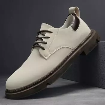 Мужская повседневная обувь из замши и кожи на плоской подошве, мода 2024 года, удобные туфли, мужские мокасины, мужская обувь для вождения, обувь для мужчин 39 бежевый