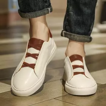 Мужская повседневная обувь, классические низкие лоферы на шнуровке, модные кроссовки 39 белый