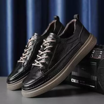 Мужская повседневная обувь Кожаная деловая обувь для отдыха Инструментальная обувь для отдыха Удобная трендовая модная обувь Деловая обувь для вождения на плоской подошве мужская обувь 6.5