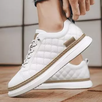 Мужская повседневная обувь, кожаные модные мужские кроссовки, дышащие мужские лоферы ручной работы, мокасины, роскошные брендовые топсайдеры, большие размеры 38-48 6.5 чёрный