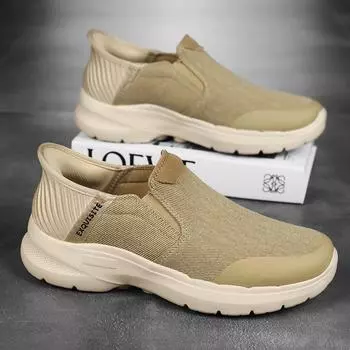 Мужская повседневная обувь, кроссовки без застежек, сверхлегкие дышащие мокасины большого размера 39 чёрный