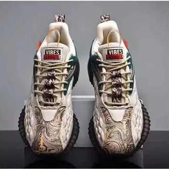 Мужская повседневная обувь, кроссовки для бега, модная сетчатая вулканизированная обувь, мужские легкие дышащие кроссовки для ходьбы на открытом воздухе, обувь на шнуровке 39 бежевый