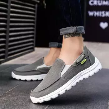 Мужская повседневная обувь Легкие мокасины Кроссовки Новая мода Холщовая обувь Удобная мужская повседневная обувь Zapatos Casuales Shoes Men 6.5 синий