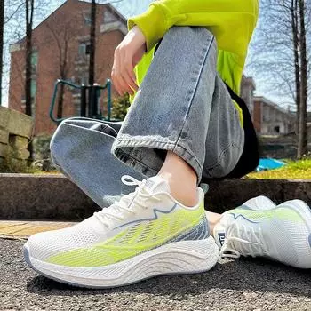 Мужская повседневная обувь Легкие удобные кроссовки для ходьбы Tenis masculino Zapatillas Hombre Мужская обувь со шнуровкой и сеткой 39 чёрный