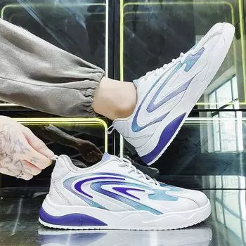 Мужская повседневная обувь, легкие удобные туфли на плоской подошве, новинка 2024 года, классические белые туфли, женские уличные кроссовки на платформе для мужчин 39 фиолетовый