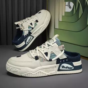 Мужская повседневная обувь, летние дышащие тапочки с толстой подошвой, удобные полутапочки, мягкая нескользящая подошва, закрытые тапочки на одну ногу 39 синий