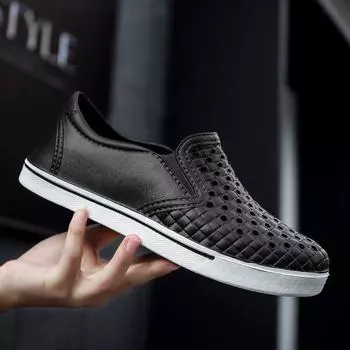 Мужская повседневная обувь, летние сетчатые кроссовки для мужчин, легкие дышащие водонепроницаемые туфли, мужские мокасины, повседневная ходьба 44 серый