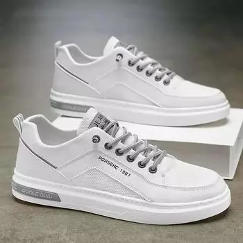 Мужская повседневная обувь, летняя удобная сетчатая дышащая мужская официальная обувь 2024 года, модная прочная мужская обувь на плоской подошве Zapatillas De Hombre 39 белый