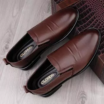 Мужская повседневная обувь, модная мужская обувь без застежек, дышащие мужские лоферы, мокасины, натуральная кожа, мужские туфли на плоской подошве, обувь ручной работы 38 коричневый