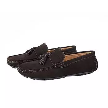 Мужская повседневная обувь, модная мужская замшевая обувь, мужские мягкие лоферы, мокасины для отдыха, мужские туфли для вождения, мужская ленивая обувь с кисточками 38