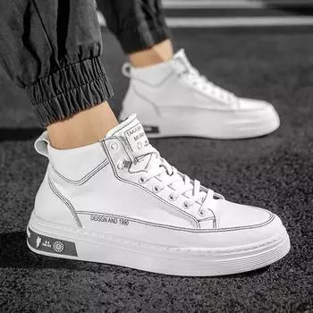 Мужская повседневная обувь, модные кожаные мужские ботинки, плоские дышащие мокасины, высокое качество, дизайнерский стиль, для отдыха, прогулки, ботильоны, базовые ботинки 41