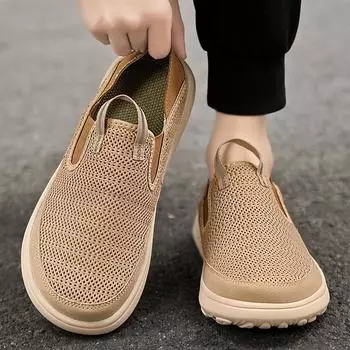 Мужская повседневная обувь Модные летние мокасины Классические туфли для активного отдыха Трекинговые туфли на плоской подошве Удобные мужские мокасины Летние 44 чёрный