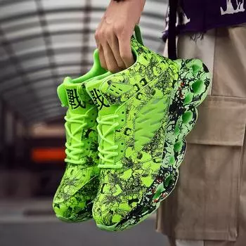 Мужская повседневная обувь, модные трендовые кроссовки для мужчин, высокие туфли на шнуровке, вулканизированная обувь, размеры 38-46 46 белый