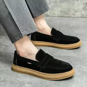 Мужская повседневная обувь Мокасины без шнуровки Обувь для вождения 39 чёрный