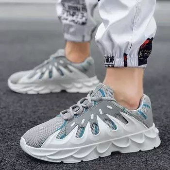 Мужская повседневная обувь мужская дышащая осенне-летняя сетчатая брендовая на шнуровке мужская кроссовки легкие взрослые модные тенденции 39
