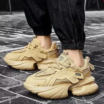 Мужская повседневная обувь на платформе с толстой подошвой, кроссовки для мужчин, мужская обувь для ходьбы, мужская модная повседневная обувь, кроссовки для тренировок 39 зелёный